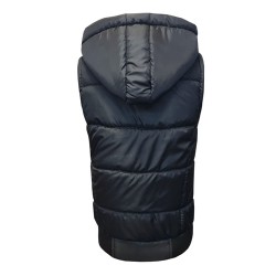 Дамски елек с качулка, Черен, 6996